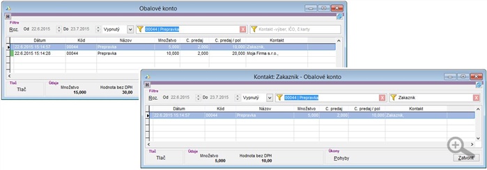 Evidencia obalového konta v aplikácii Evidencia obalového konta v aplikácii