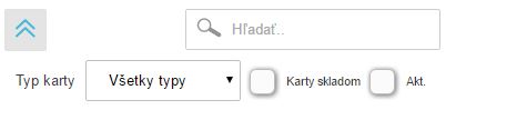 Rozšírený filter v zozname kariet Rozšírený filter v zozname kariet